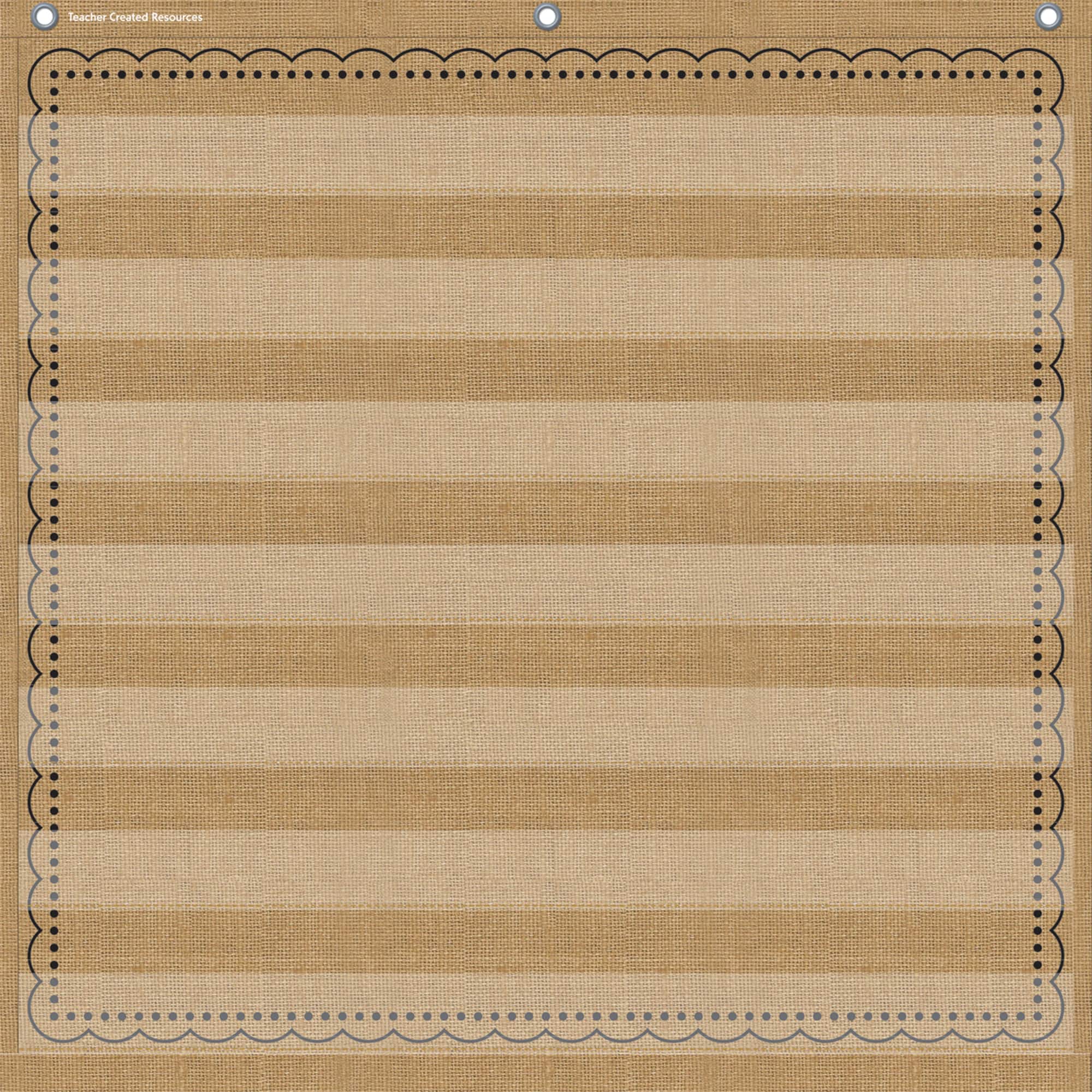 Teacher Created Resources Burlap Pocket File Storage Pocket Chart